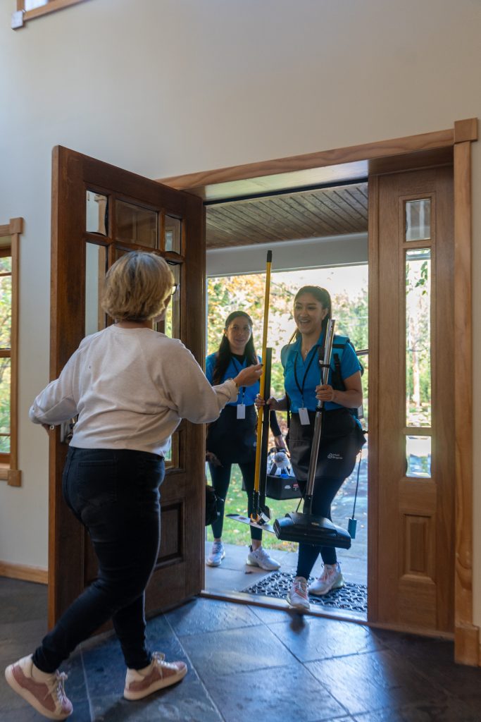 House cleaning team arriving at a customer’s home