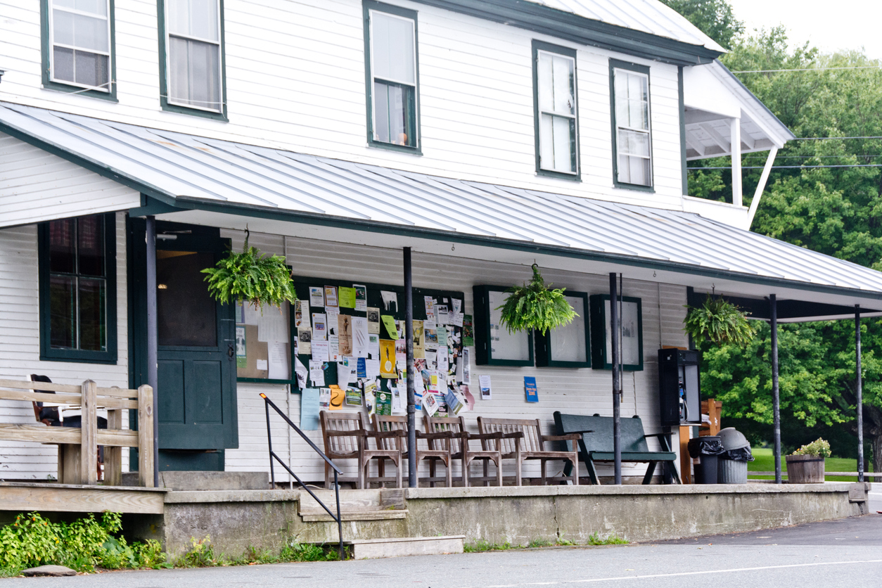 community bulletin board on a porch