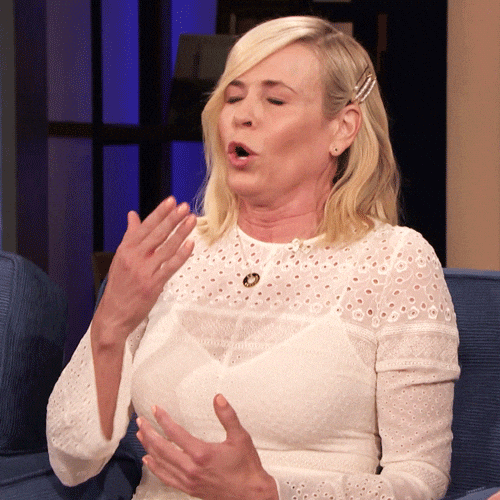Chelsea handler taking deep breaths.