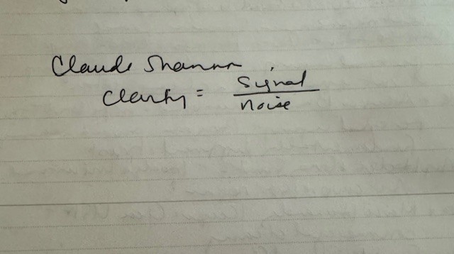 Claude Shannon clarity equation